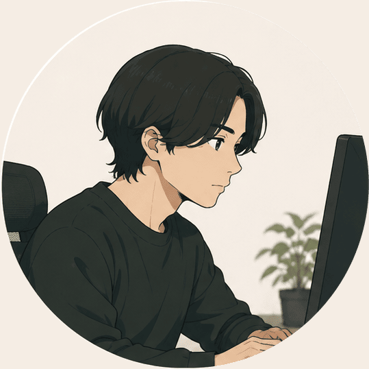 技術担当Shotermのアイコン。机に向かい、画面を見て作業している姿