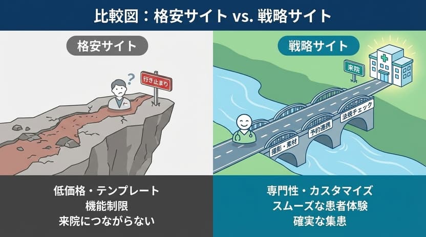 格安サイトと戦略サイトの比較図