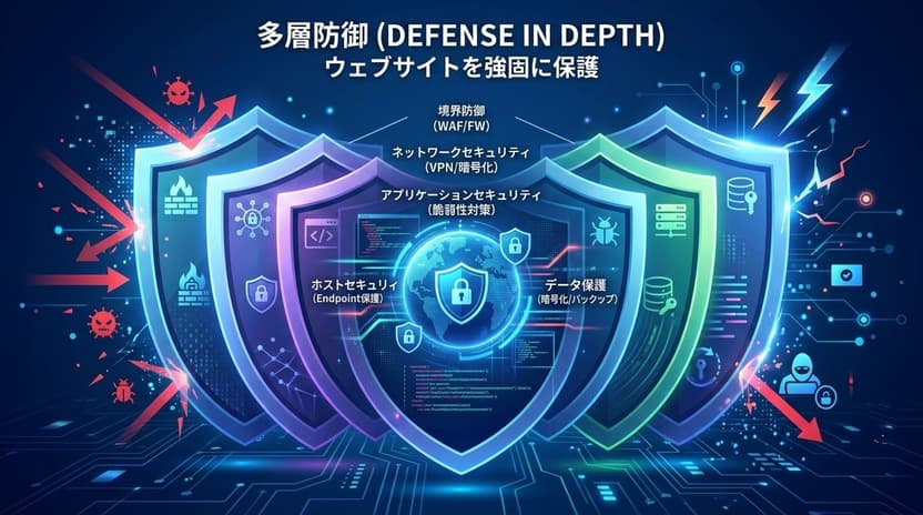 多層防御でウェブサイトを強固に保護