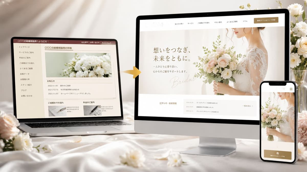 結婚相談所のCMS変更とホームページリニューアルの実績