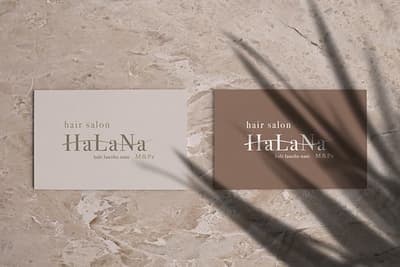 美容室 HaLaNa様｜ハワイ語と髪の毛モチーフのロゴ制作実績